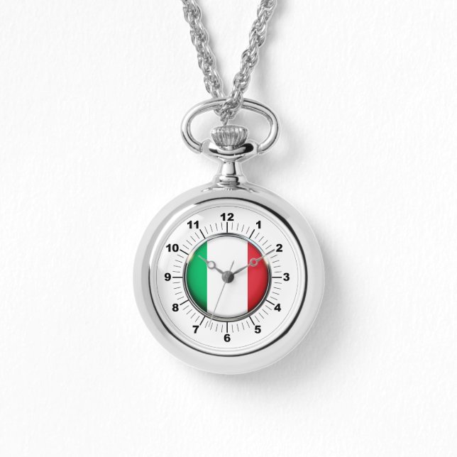 Reloj de plata con bandera de las mujeres en Itali (Anverso)