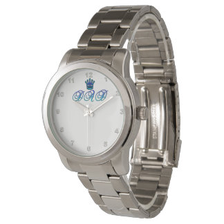 Reloj de plata de gran tamaño de la pulsera del