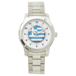 Reloj de plata sobredimensionado de la bandera gri