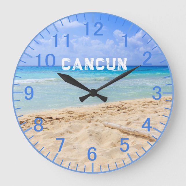 Reloj de playa de arena azul personalizado (Anverso)