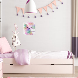 Reloj de plumas de arcoiris hipster