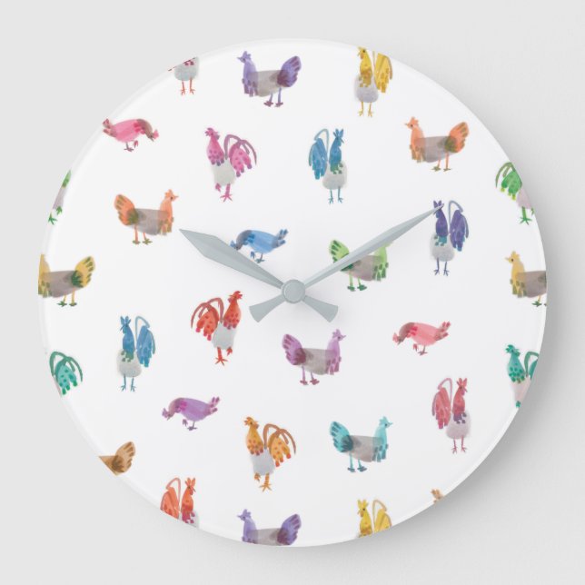Reloj de pollo acuarela (Anverso)