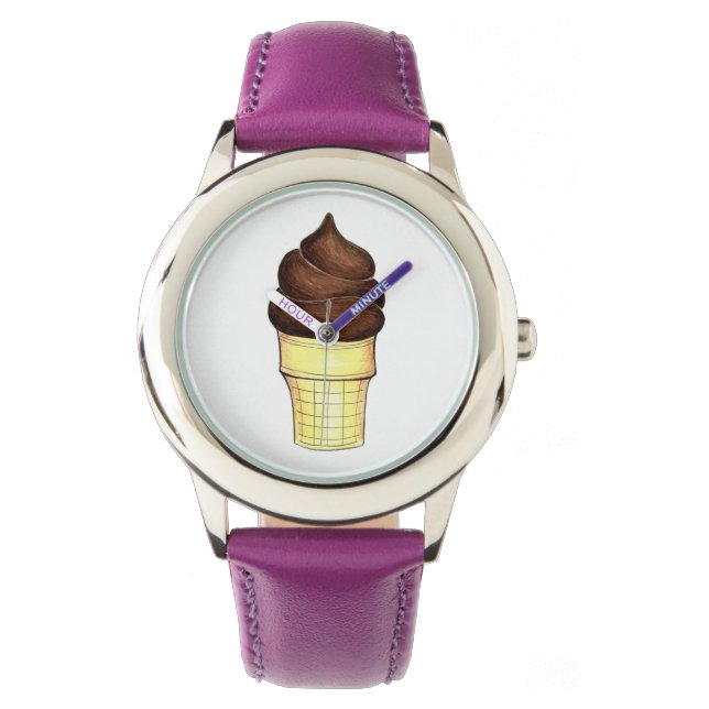 Reloj de postre de crema de helado suave de chocol (Anverso)