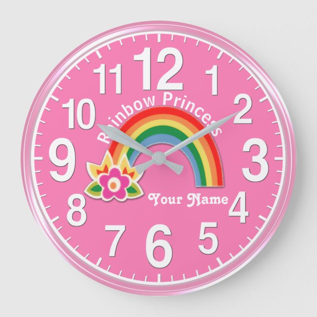 Reloj de princesa arcoiris perSONALIZADO (Anverso)