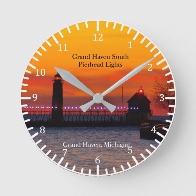 Reloj de puesta de sol de las luces de Grand Haven (Anverso)