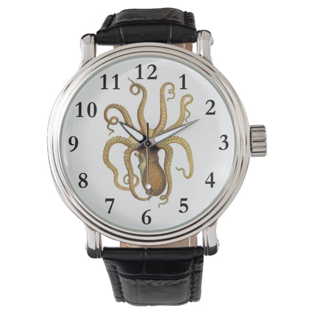Reloj de pulpo retro calamar vintage (Anverso)