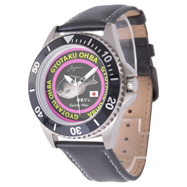 Reloj De Pulsera 尾長グレ！japan（クロメジナ）生命たちへ感謝を捧げます。各自さまで文字変更、印字可能です。 (Angular)