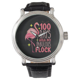Reloj De Pulsera 100 Días Con Mi Fabulosa Escuela Flamingo