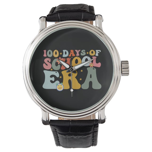Reloj De Pulsera 100 Días De Escolaridad Niños Maestros Groovy De L (Anverso)