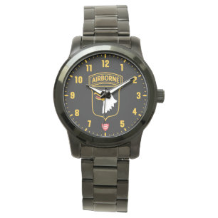 Reloj De Pulsera 101ª División Aérea Acero Inoxidable Negro