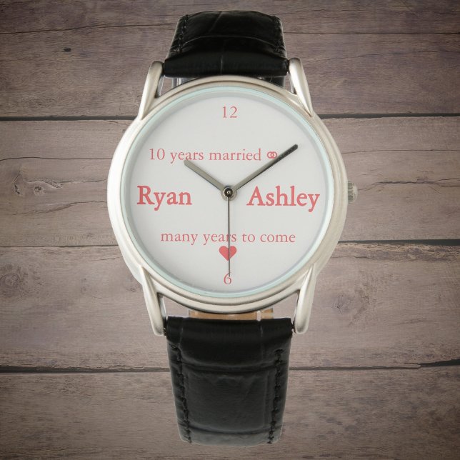 Reloj De Pulsera 10 años ⚭ casados (con nombres) (Subido por el creador)