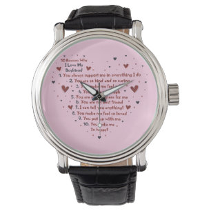 RELOJ DE PULSERA 10 RAZONES POR LAS QUE TE AMO PEGATINA DE REGALO C