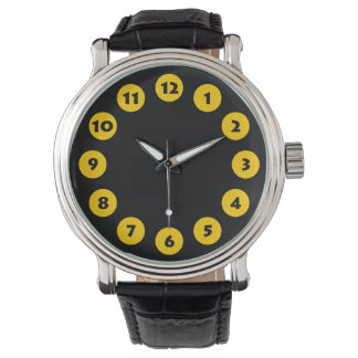 Reloj De Pulsera 12 puntos - Ámbar con negro