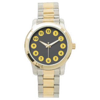 Reloj De Pulsera 12 puntos - Ámbar con negro