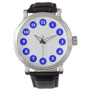 Reloj De Pulsera 12 puntos - azul sobre blanco