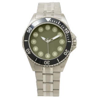 Reloj De Pulsera 12 puntos - caqui y oliva oscura