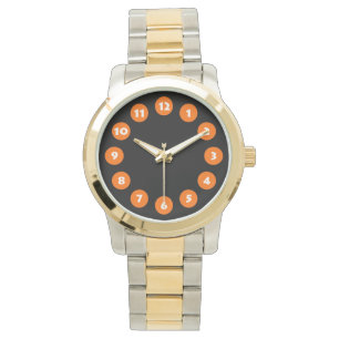 Reloj De Pulsera 12 puntos - Naranja en negro