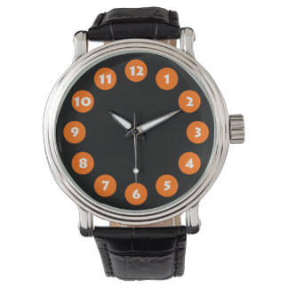 Reloj De Pulsera 12 puntos - Naranja en negro