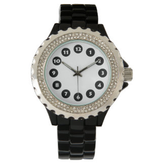 Reloj De Pulsera 12 puntos - negro sobre blanco