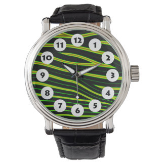 Reloj De Pulsera 12 puntos - ondas verdes