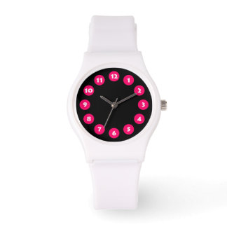 Reloj De Pulsera 12 puntos - rojo neón con negro