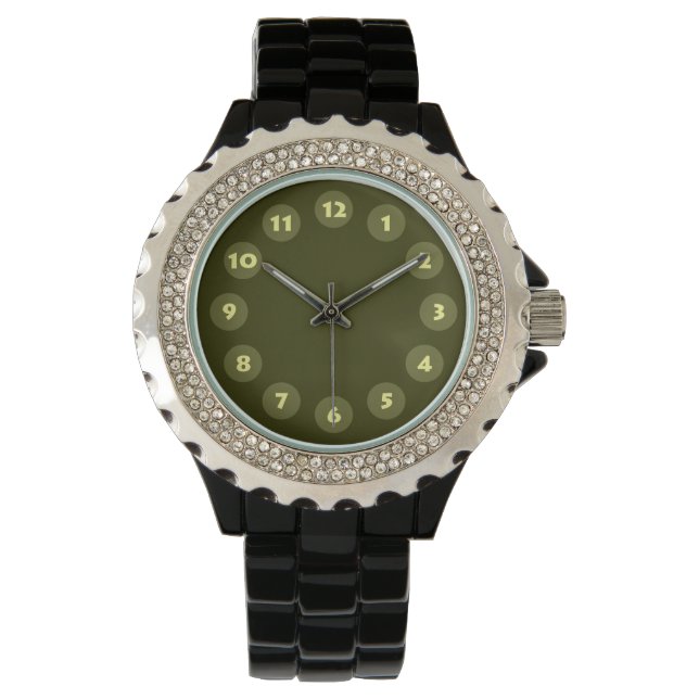 Reloj De Pulsera 12 puntos - Tonos de oliva (Anverso)