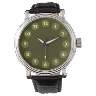 Reloj De Pulsera 12 puntos - Tonos de oliva