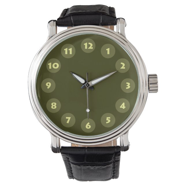 Reloj De Pulsera 12 puntos - Tonos de oliva (Anverso)