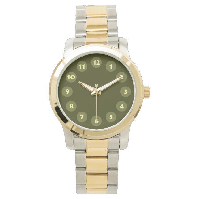 Reloj De Pulsera 12 puntos - Tonos de oliva (Anverso)