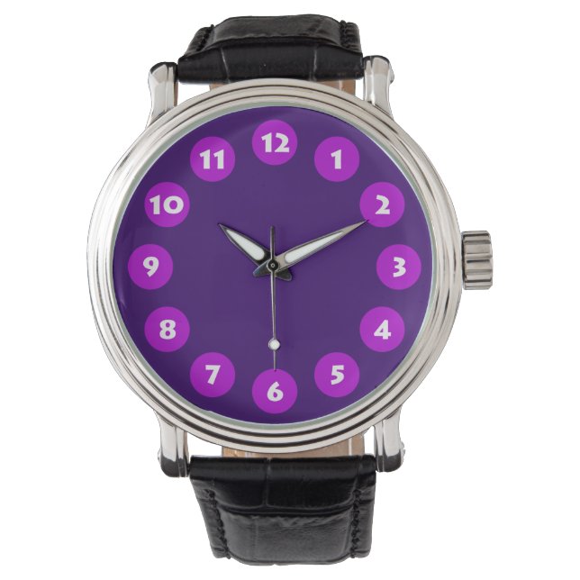 Reloj De Pulsera 12 puntos - tonos morados (Anverso)