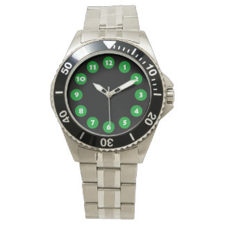 Reloj De Pulsera 12 puntos - Verde de hierba con negro