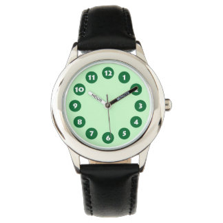 Reloj De Pulsera 12 puntos - Verde Forestal con menta de color páli