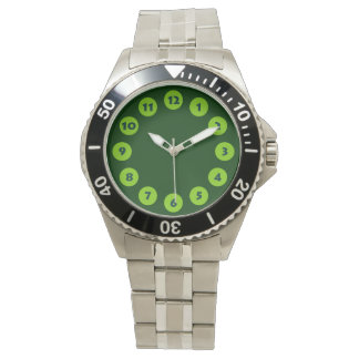 Reloj De Pulsera 12 puntos - Verde marciano con verde oscuro