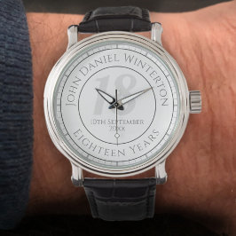 Reloj De Pulsera 18.ª conmemoración de cumpleaños con nombre, edad 