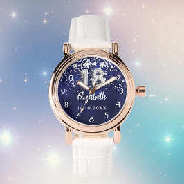 Reloj De Pulsera 18 años estrellas de plata azul marino