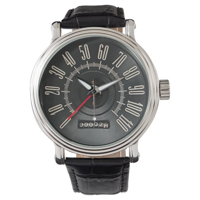 Reloj De Pulsera 1960 Classic Car Speedometer (Anverso)