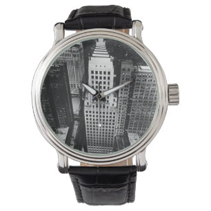 Reloj De Pulsera 1960: Una vista aérea de un rascacielos de