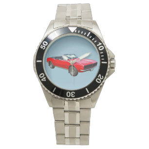 Reloj De Pulsera 1967 Camaro Muscle Rojo Convertible