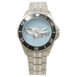 Reloj De Pulsera 1968 Plymouth Roadrunner Ilustracion de coche musc