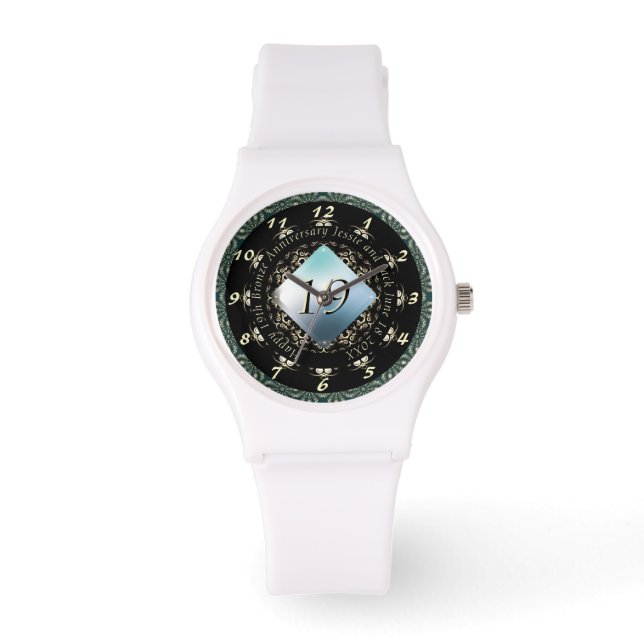 Reloj De Pulsera 19.º Aniversario Boda Acquamarine Watch (Anverso)