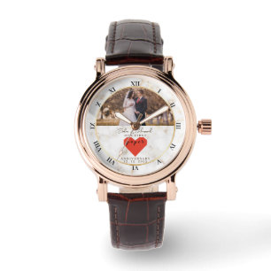 Reloj De Pulsera 1.ᵉʳ Aniversario Boda Boda de papel personalizado