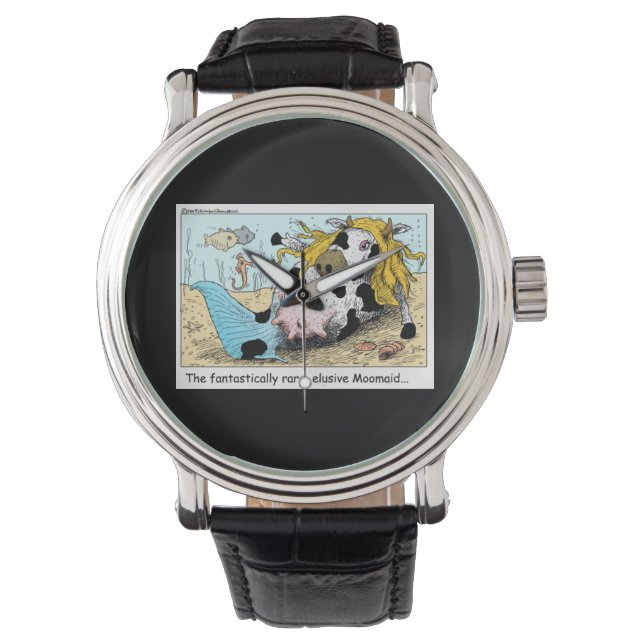 Reloj De Pulsera 1/3 Sirena 1/2 Vaca Moomaid Funny Unisex Watch (Anverso)