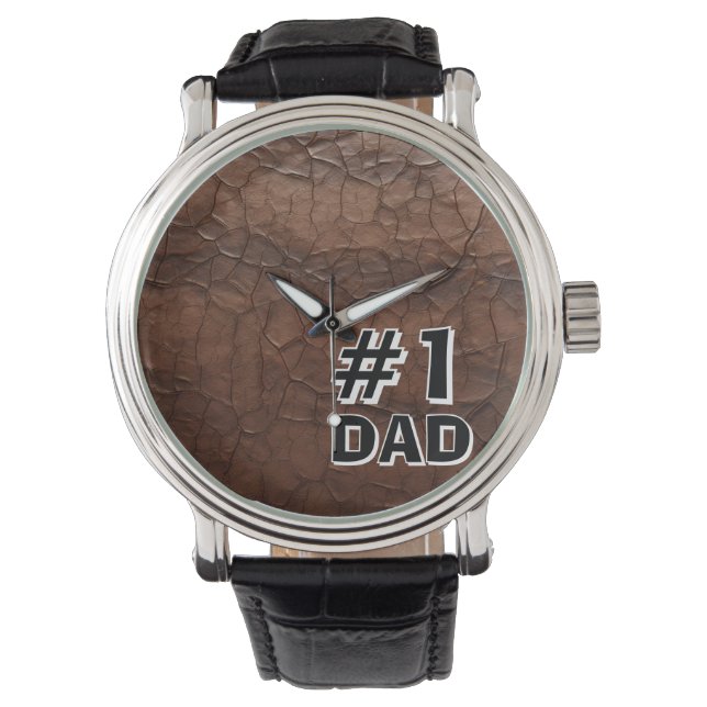 Reloj De Pulsera #1 Papá de cuero (Anverso)