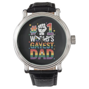 Reloj De Pulsera #1 Papá Gay Más Gay del Mundo Divertido Día del Pa