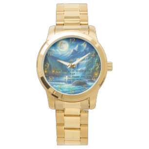 Reloj De Pulsera 1 Pedro 5:7 Oración de fe cristiana en oro