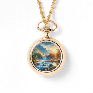 Reloj De Pulsera 1 Peter 5:7 Oración de la fe cristiana de oro