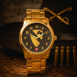 Reloj De Pulsera 1st Cavalry Division Tribute Gold