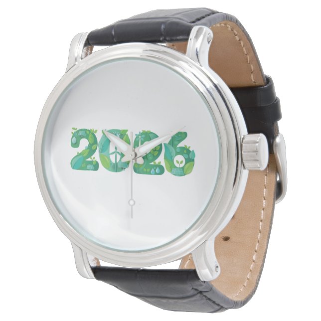 Reloj De Pulsera 2026 Eco Green Energy Concept  (Angular)