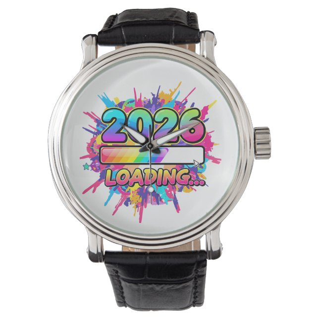 Reloj De Pulsera 2026 Loading... Progress Bar Sticker (Anverso)