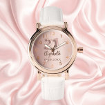 Reloj De Pulsera 21.ª rosa de oro<br><div class="desc">Un regalo para un cumpleaños 21. Color de fondo de gradiente dorado subió. Añadir un nombre,  fecha</div>